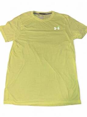 Under Armour HeatGear Shirt Men’s Small Fitted Neon Green Short Sleeve Athletic